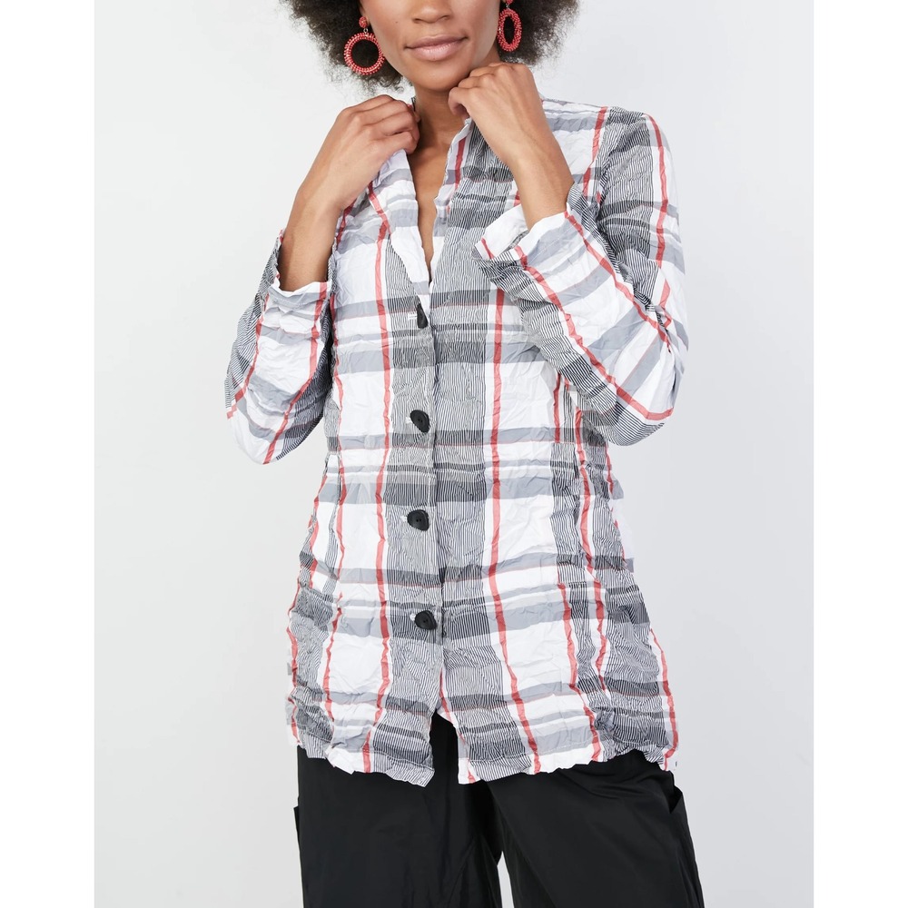 Liv by Habitat‎ Women's Boyfriend Jacket Size Large Plaid Button Up Casual Layer